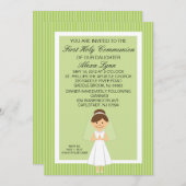 Lime Green  Eerste Communistische Girl Invitation Kaart (Voorkant / Achterkant)