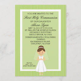 Lime Green Eerste Communistische Girl Invitation Kaart