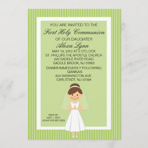 Lime Green  Eerste Communistische Girl Invitation Kaart