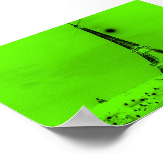 Lime Green Eiffel Tower Poster (Hoek)