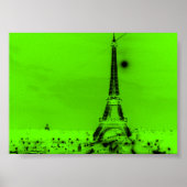 Lime Green Eiffel Tower Poster (Voorkant)
