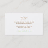 Lime Green Elegant Circle Motif Cosmetology Visitekaartje (Achterkant)