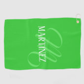 Lime Green Elegant Gepersonaliseerde Naam Club Golfhanddoek (Horizontaal)