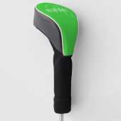 Lime Green Elegant Gepersonaliseerde Naam Club Golfheadcover (Schuin)