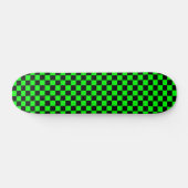 Lime Green en Black Checkered Persoonlijk Skateboard (Horizontaal)