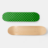 Lime Green en Black Checkered Persoonlijk Skateboard (Horizontaal)