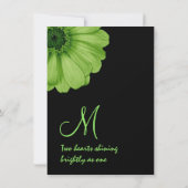 Lime Green en Black Daisies Wedding Sjabloon Kaart (Achterkant)