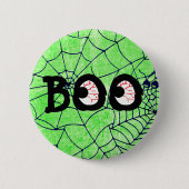 Lime Green en Black Halloween Boo Eyeball Button (Voorkant)