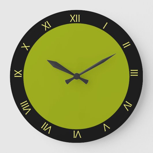 Lime Green en Black Kitchen Wall Clock Grote Klok (Voorkant)