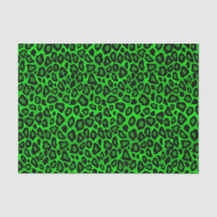 Lime Green en Black Leopard Animal Print Tissuepapier