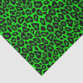 Lime Green en Black Leopard Animal Print Tissuepapier (Detail)