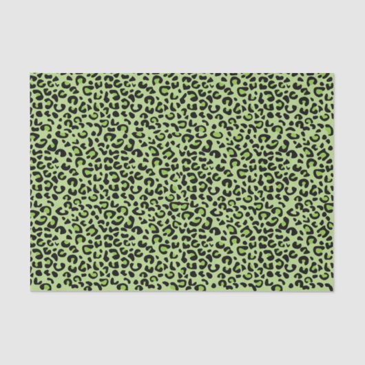 Lime Green en Black Leopard Print Tissuepapier (Voorkant)