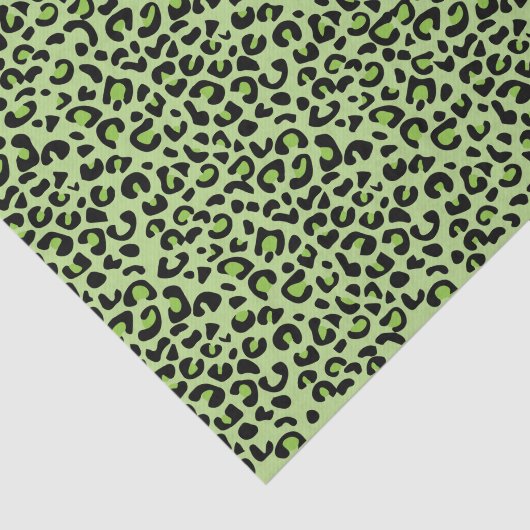 Lime Green en Black Leopard Print Tissuepapier (Detail)