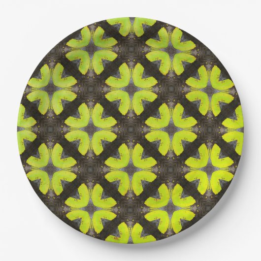 Lime Green en Black Modern Hipster Pattern Papieren Bordje (Voorkant)