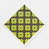 Lime Green en Black Modern Hipster Pattern Servet (Hoek)