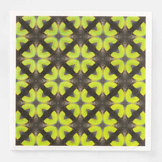 Lime Green en Black Modern Hipster Pattern Servet (Voorkant)
