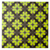 Lime Green en Black Modern Hipster Pattern Tegeltje (Voorkant)