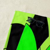 Lime Green en Black Modern Splash Strandlaken (In situ)