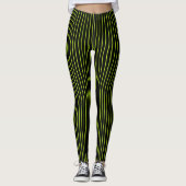 Lime Green en Black Pinstripe Leggings (Voorkant)