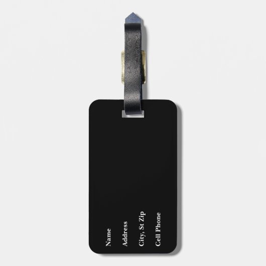 Lime Green en Black Polka Dot Design Bagagelabel (Achterkant verticaal)