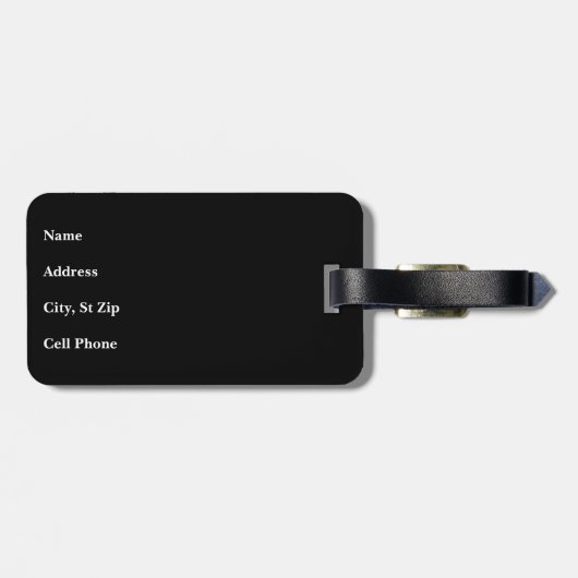 Lime Green en Black Polka Dot Design Bagagelabel (Achterkant horizontaal)