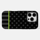 Lime Green en Black Polka Dot Stripes Case-Mate iPhone Case (Achterkant (horizontaal))