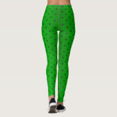 Lime Green en Black Polka Dots Leggings (Achterkant)