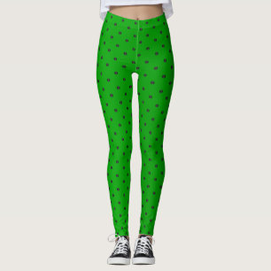 Lime Green en Black Polka Dots Leggings
