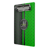 Lime Green en Black Polka Dots - Monogram Mini Klembord (Angled2)