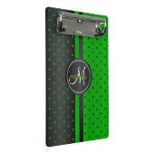 Lime Green en Black Polka Dots - Monogram Mini Klembord (Schuin)