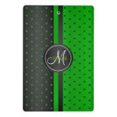 Lime Green en Black Polka Dots - Monogram Mini Klembord (Achterkant)