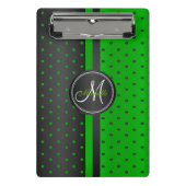 Lime Green en Black Polka Dots - Monogram Mini Klembord (Voorkant)