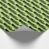 Lime Green en Black Pontoon Boat Wrapping Paper Cadeaupapier (Hoek)