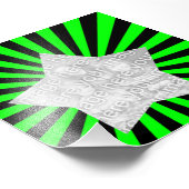 Lime Green en Black Starburst Lijst Foto Afdruk (Hoek)
