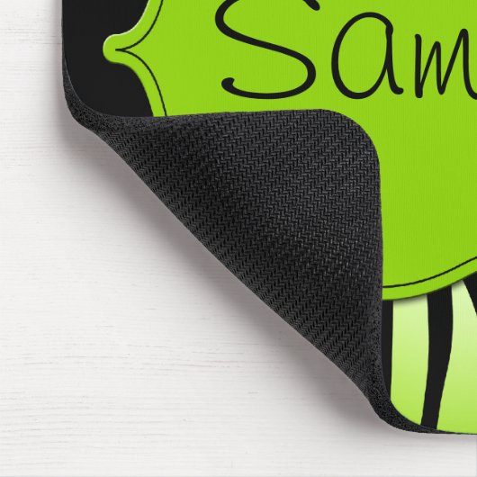 Lime Green en Black Zebra Persoonlijk Muismat (Hoek)