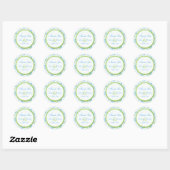 Lime Green en Blue Floral 1.5" Dank u Sticker (Vel)