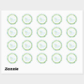 Lime Green en Blue Floral 1,5" ronde Sticker (Vel)