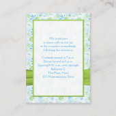 Lime Green en Blue Floral Enclosure Card Informatiekaartje (Achterkant)