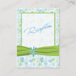 Lime Green en Blue Floral Enclosure Card Informatiekaartje
