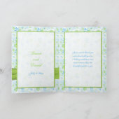 Lime Green en Blue Floral Hartelijk dank Bedankkaart (Binnen)