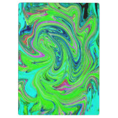 Lime Green en Blue Groovy Abstract Retro Art Klembord (Achterkant)