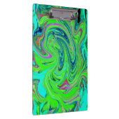 Lime Green en Blue Groovy Abstract Retro Art Klembord (Rechts)