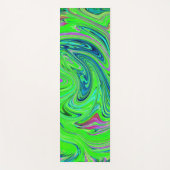 Lime Green en Blue Groovy Abstract Retro Art Yogamat (Voorkant)