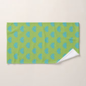 Lime Green en Blue Simple Cute Heart Pattern Bad Handdoek (Handdoek)
