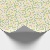 Lime Green en Cream geometrisch Cadeaupapier (Hoek)