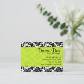 Lime Green en Damask Visitekaartje (Staand voorkant)