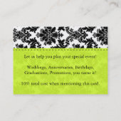 Lime Green en Damask Visitekaartje (Achterkant)