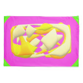 Lime Green en felle paarse patroontjes Fle Kussensloop (Achterkant)