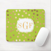 Lime Green en Gold Glitter City Stippen Mousepad Muismat (Met muis)