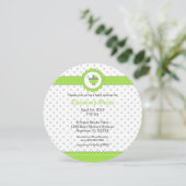 Lime Green en Grey Polka Dots Baby shower Kaart (Staand voorkant)